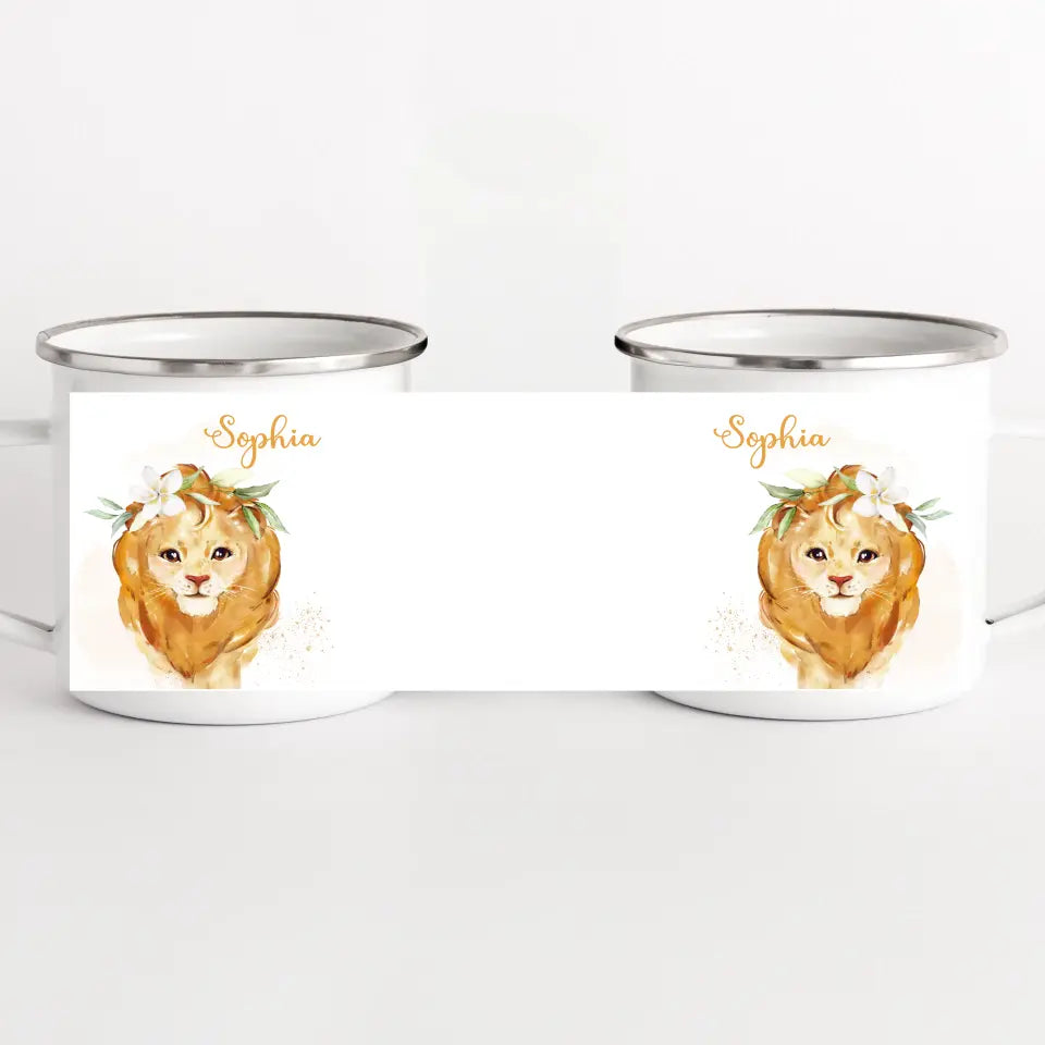 Kindertasse Löwe mit Namen, personalisiert