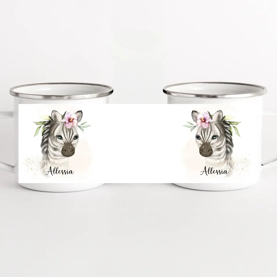 Kindertasse Zebra mit Namen, personalisiert