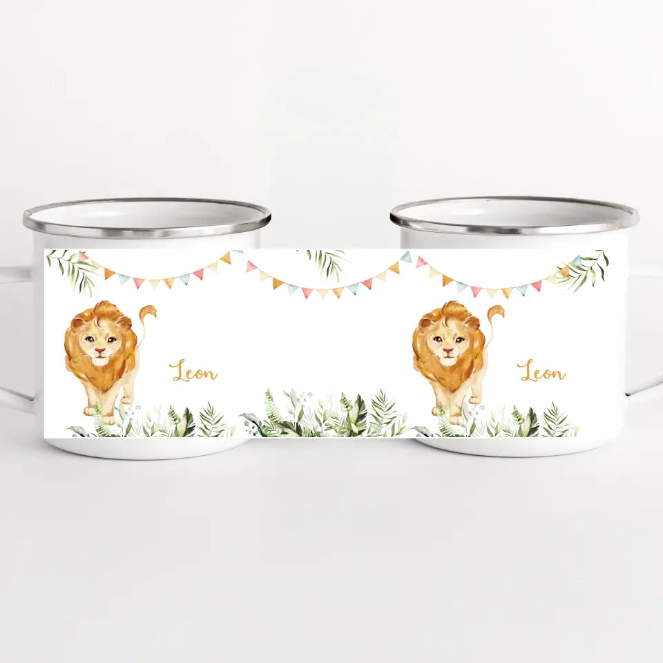 Kindertasse Löwe personalisiert mit Namen