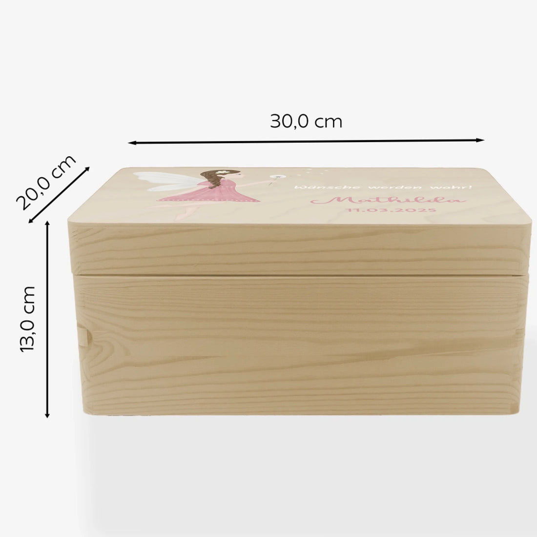Erinnerungsbox Fee mit Pusteblume Erinnerungsbox Fichten- u. Birkenholz 30,0 x 20,0 x 13,0 cm