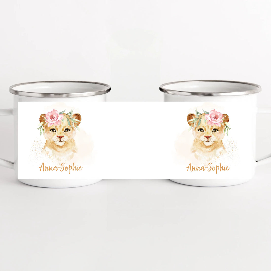 Kindertasse Löwin mit Namen, personalisiert