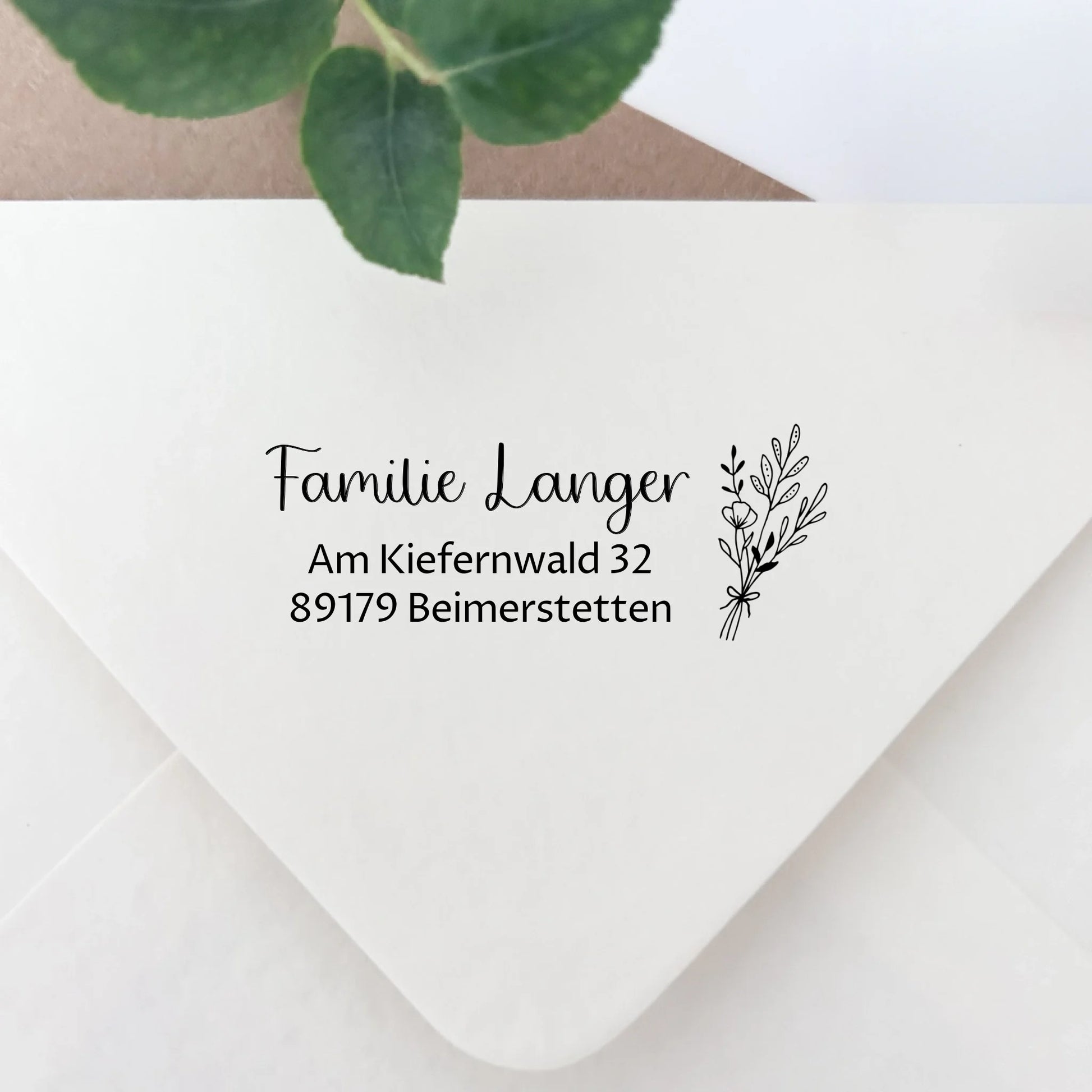 Adressstempel "Langer" Stempel 60x30 mm Selbstfärbender Stempel 58x22 mm