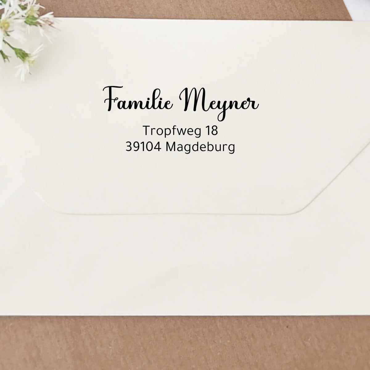 Adressstempel "Meyner" Adressstempel Selbstfärbender Stempel 58x22 mm