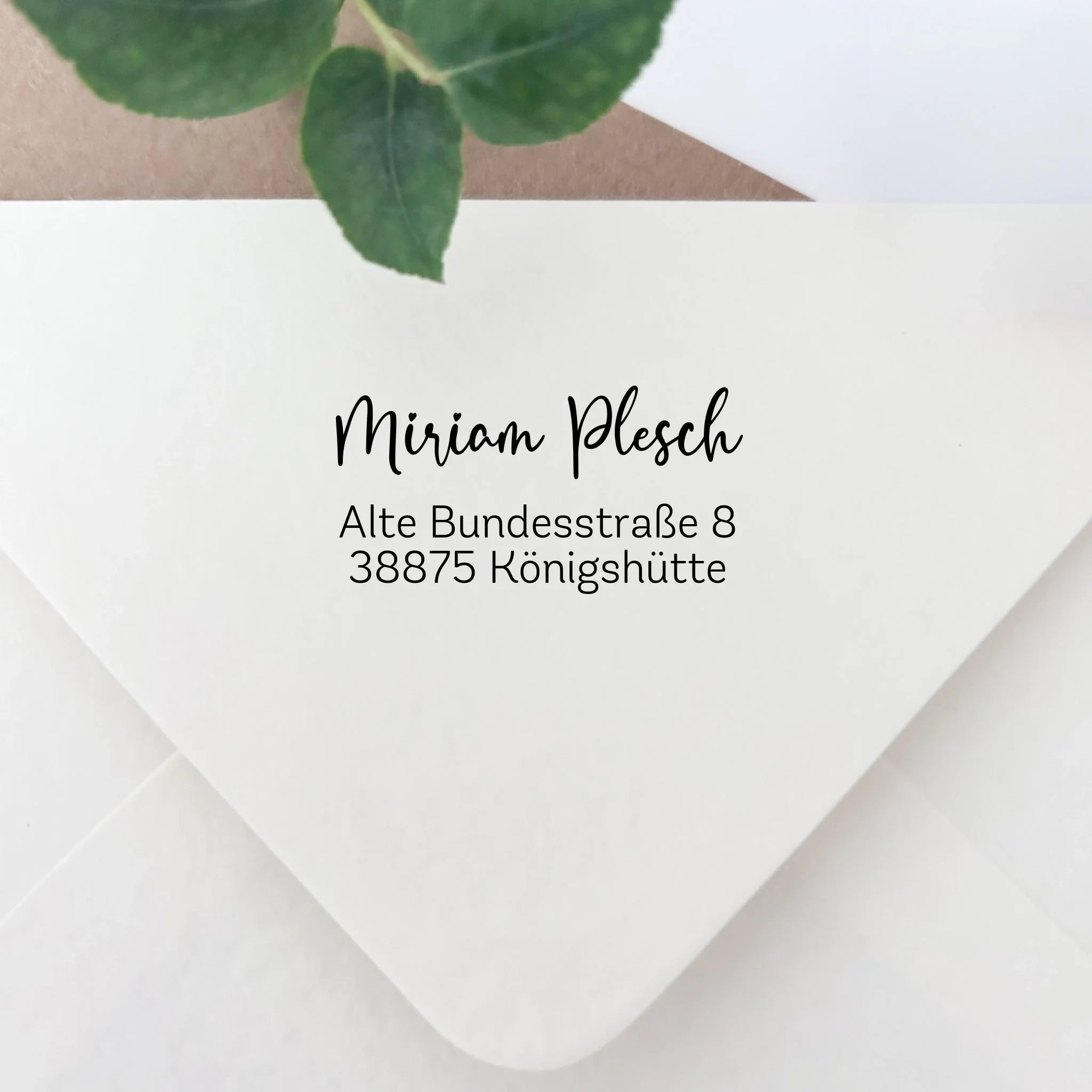 Adressstempel "Plesch" Selbstfärbender Stempel 58x22 mm Stempel 60x30 mm