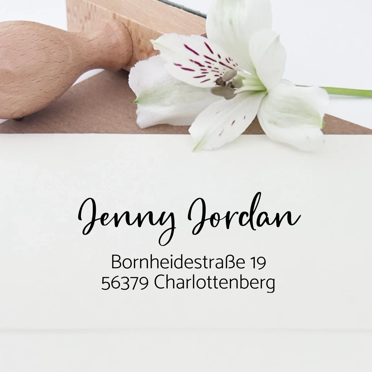 Adressstempel "Jordan" Adressstempel Holzstempel 60x30 mm