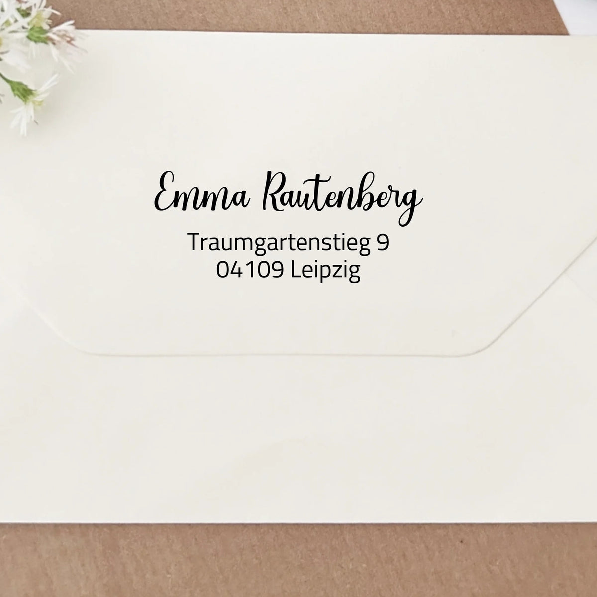 Adressstempel "Rautenberg" Adressstempel Selbstfärbender Stempel 58x22 mm