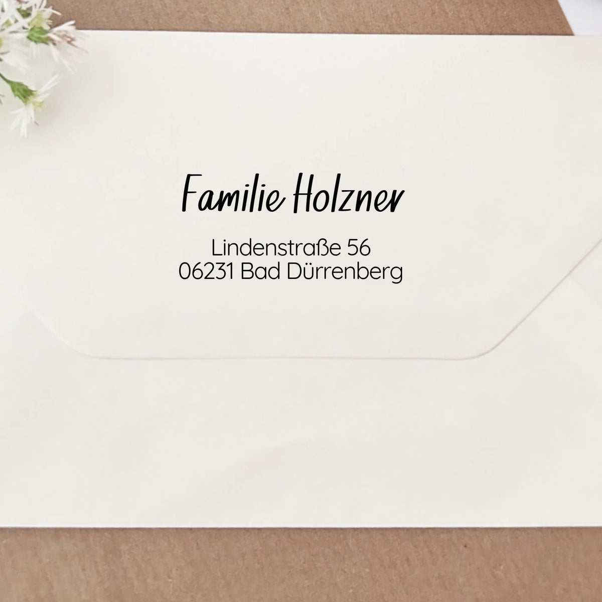 Adressstempel "Holzner" Adressstempel Selbstfärbender Stempel 58x22 mm