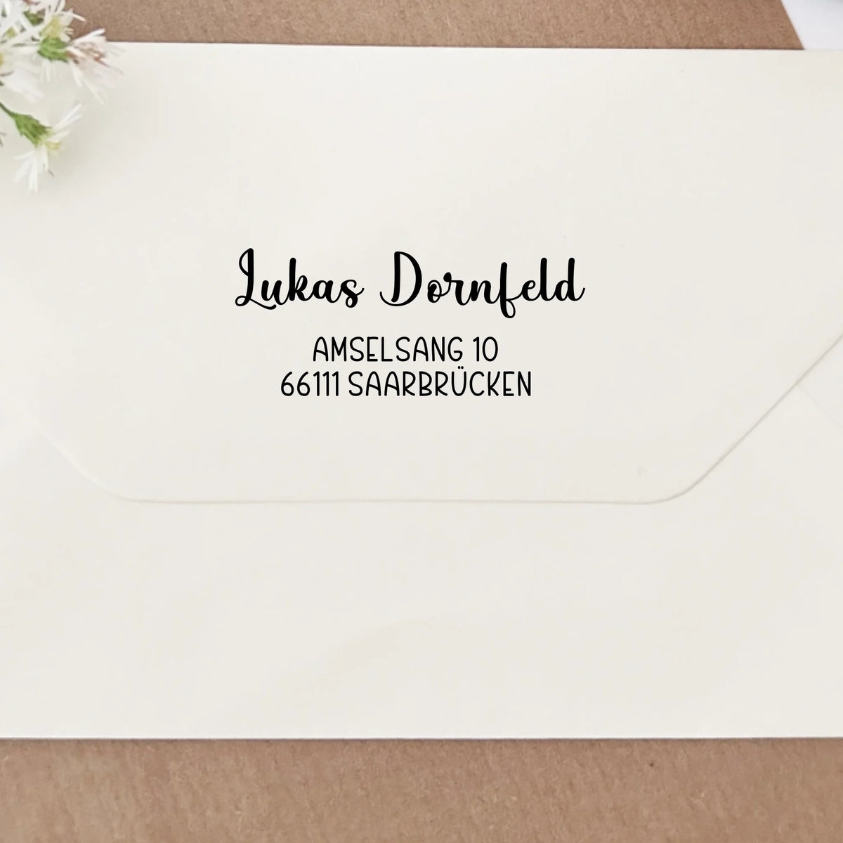 Adressstempel "Dornfeld" Adressstempel Selbstfärbender Stempel 58x22 mm