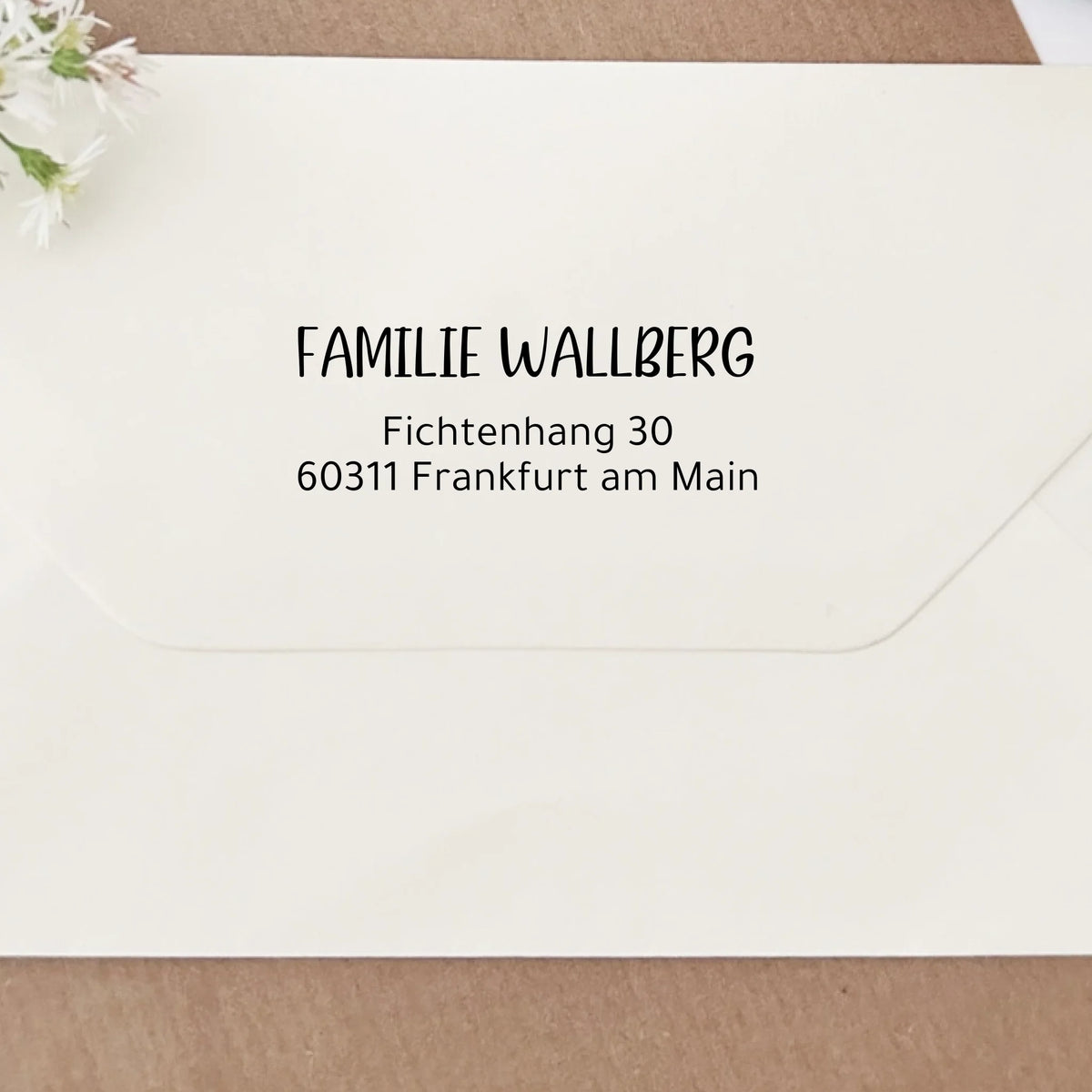 Adressstempel "Wallberg" Adressstempel Selbstfärbender Stempel 58x22 mm