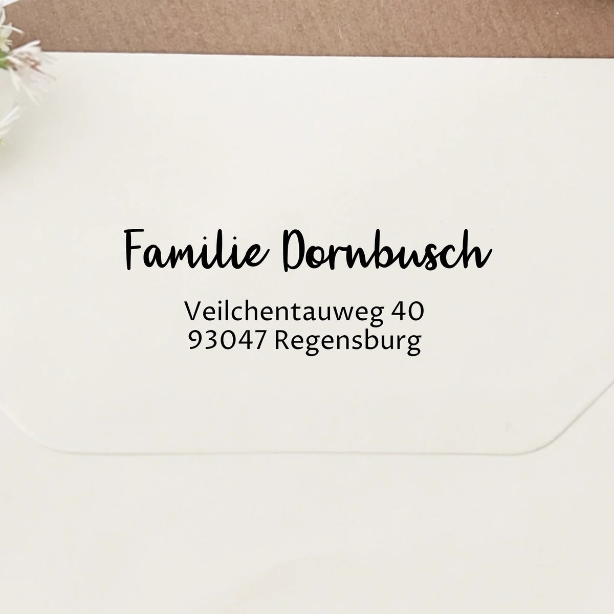Adressstempel "Dornbusch" Adressstempel Selbstfärbender Stempel 58x22 mm