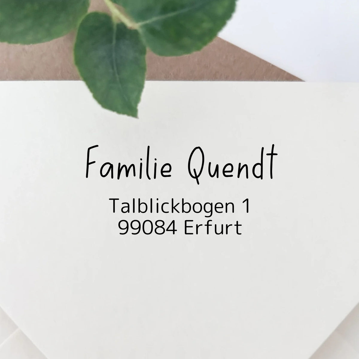 Adressstempel "Quendt" Adressstempel Selbstfärbender Stempel 58x22 mm