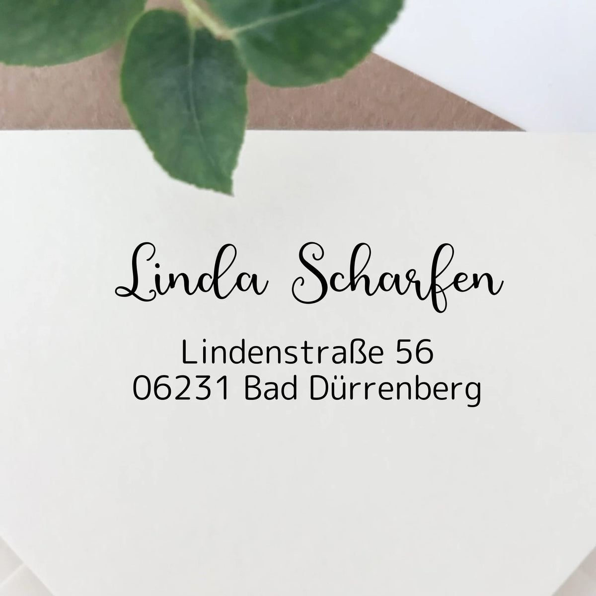 Adressstempel "Scharfen" Adressstempel Selbstfärbender Stempel 58x22 mm