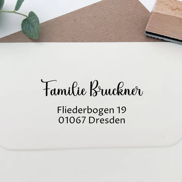 Adressstempel "Bruckner" Stempel 60x30 mm Holzstempel 60x30 mm