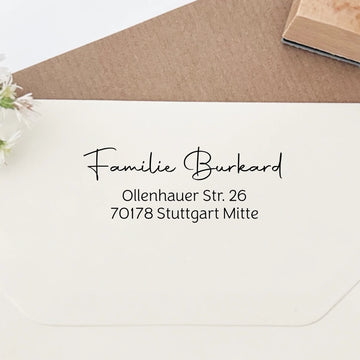 Adressstempel "Burkard" Holzstempel 60x30 mm Stempel 60x30 mm