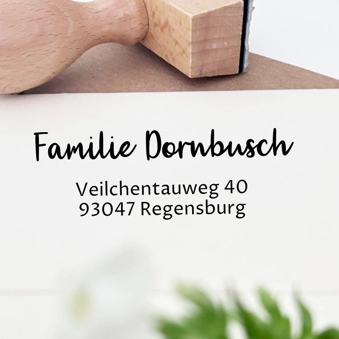 Adressstempel "Dornbusch" Stempel 60x30 mm Holzstempel 60x30 mm