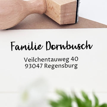 Adressstempel "Dornbusch" Stempel 60x30 mm Holzstempel 60x30 mm