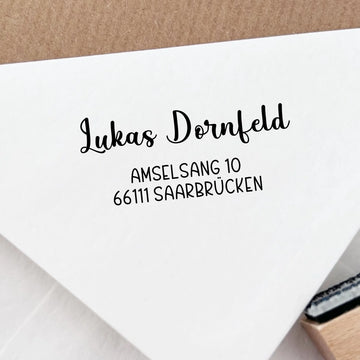 Adressstempel "Dornfeld" Stempel 60x30 mm Holzstempel 60x30 mm