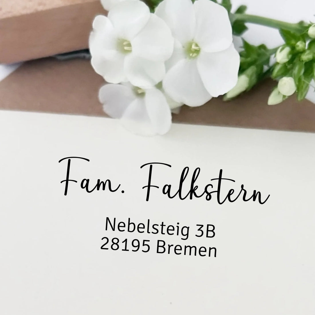 Adressstempel "Falkstern" Stempel 60x30 mm Holzstempel 60x30 mm