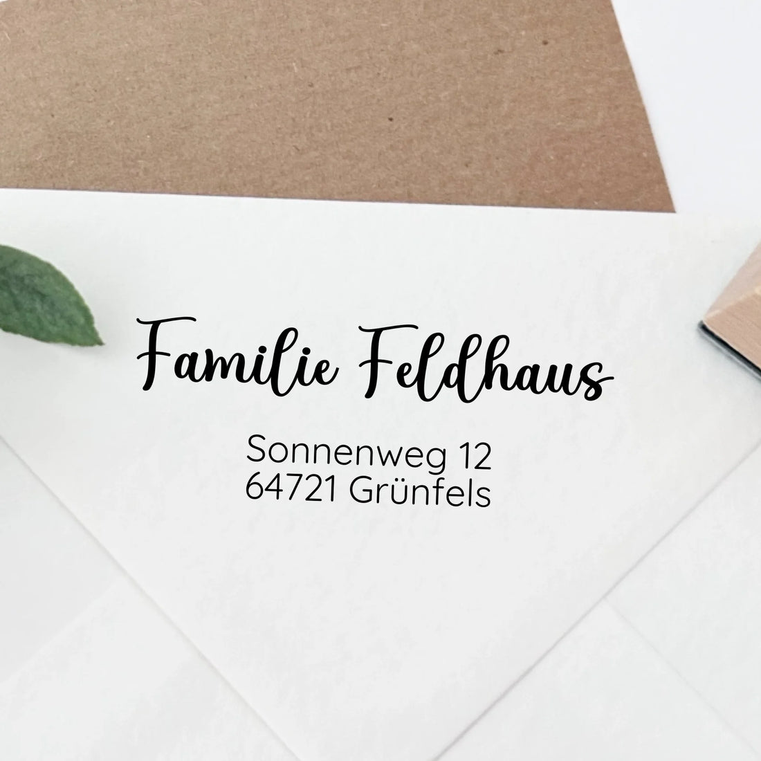 Adressstempel "Feldhaus" Stempel 60x30 mm Holzstempel 60x30 mm