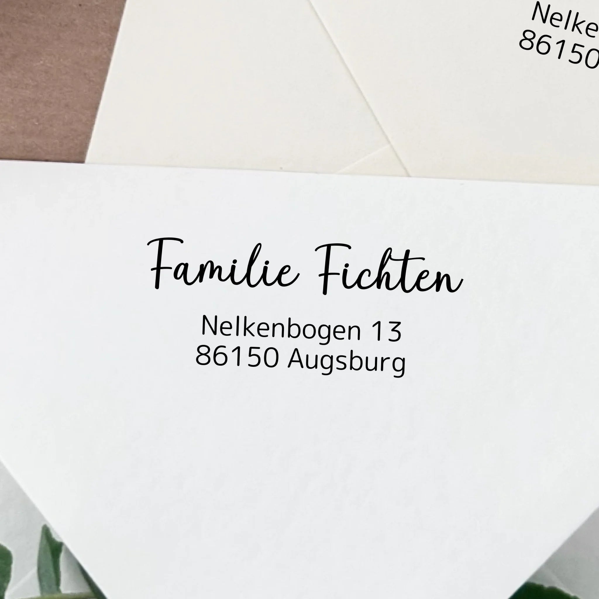 Adressstempel "Fichten" Stempel 60x30 mm Holzstempel 60x30 mm