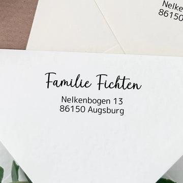 Adressstempel "Fichten" Stempel 60x30 mm Holzstempel 60x30 mm