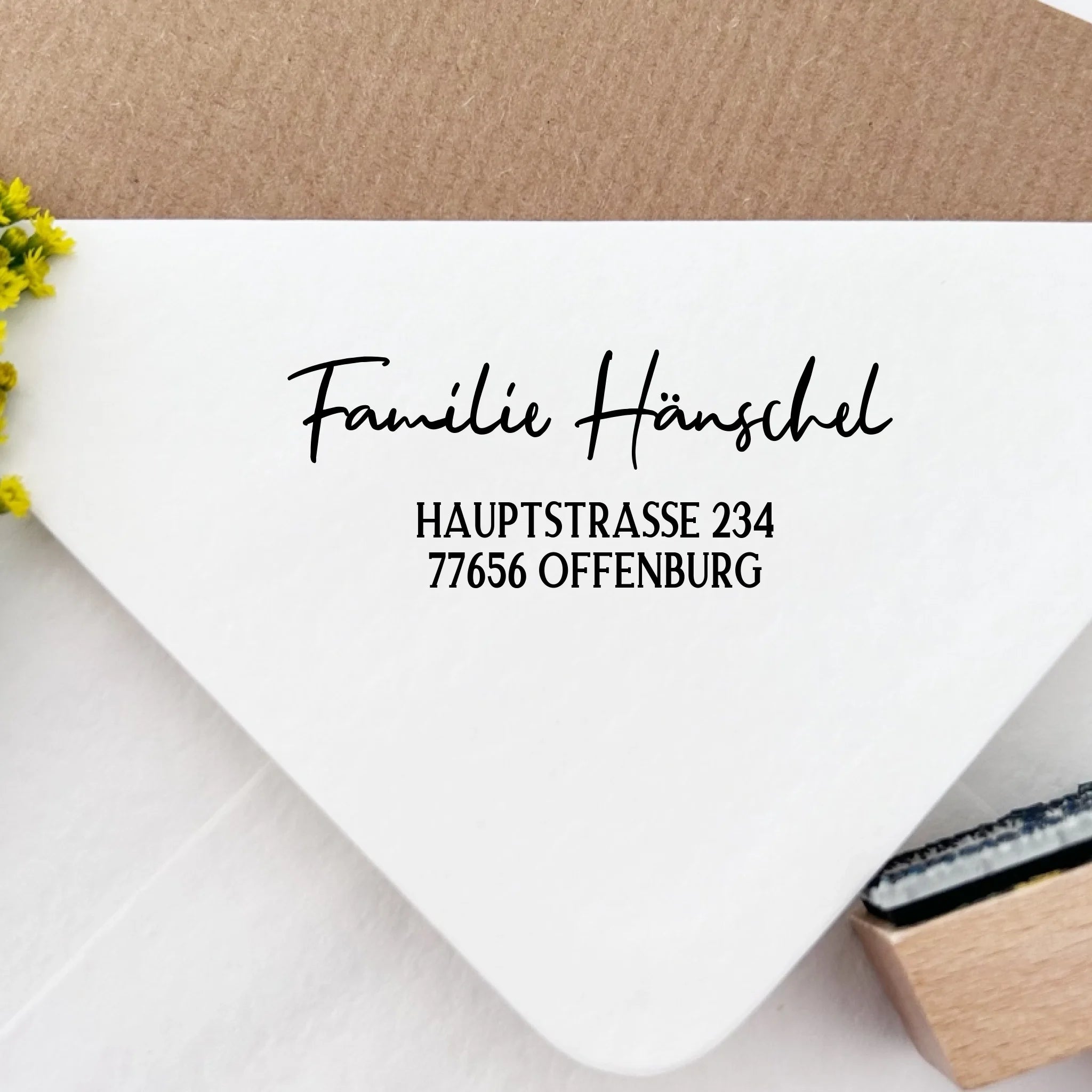 Adressstempel "Hänschel" Holzstempel 60x30 mm Stempel 60x30 mm