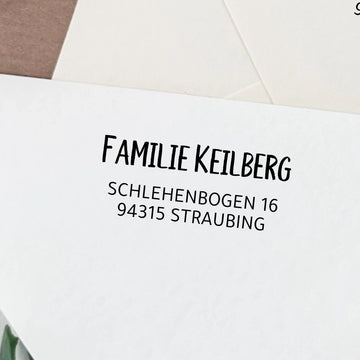 Adressstempel "Keilberg" Stempel 60x30 mm Holzstempel 60x30 mm