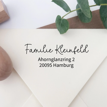 Adressstempel "Kleinfeld" Stempel 60x30 mm Holzstempel 60x30 mm