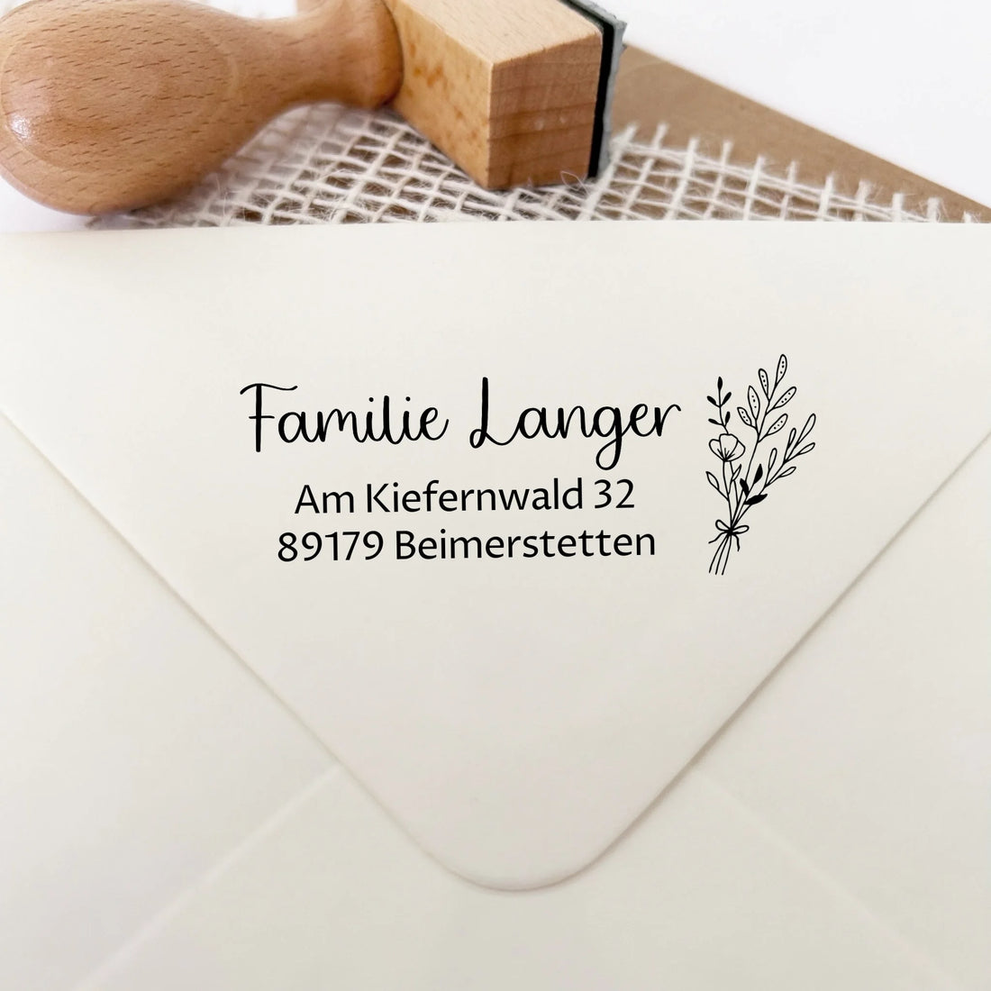Adressstempel "Langer" Stempel 60x30 mm Holzstempel 60x30 mm