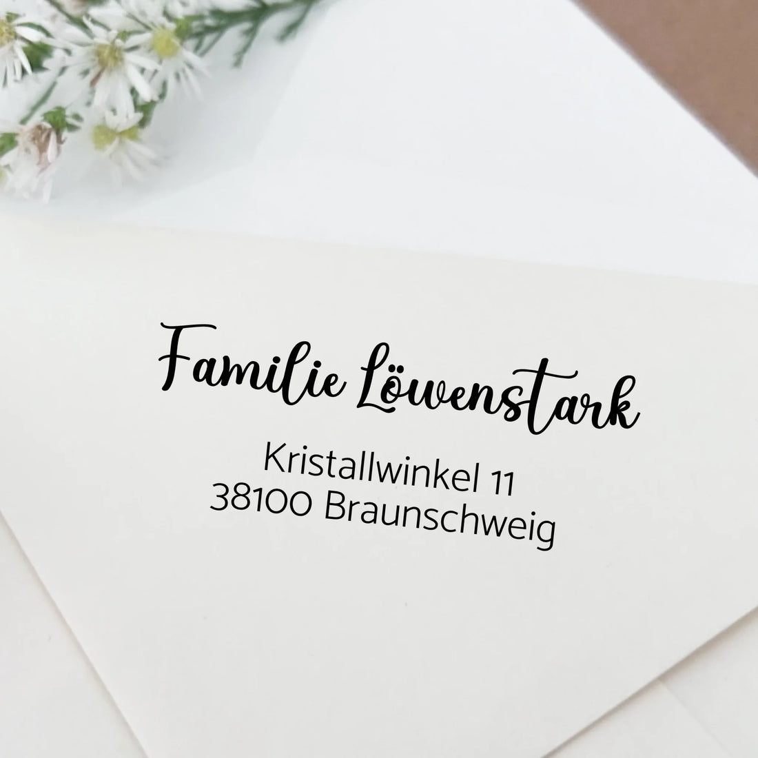 Adressstempel "Löwenstark" Stempel 60x30 mm Holzstempel 60x30 mm