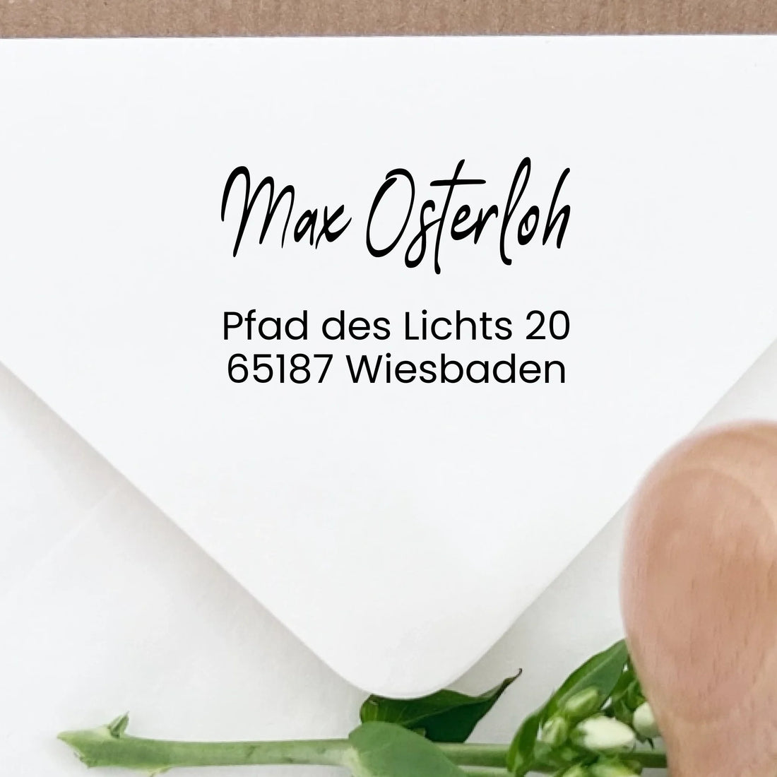 Adressstempel "Osterloh" Stempel 60x30 mm Holzstempel 60x30 mm