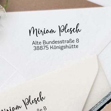Adressstempel "Plesch" Holzstempel 60x30 mm Stempel 60x30 mm