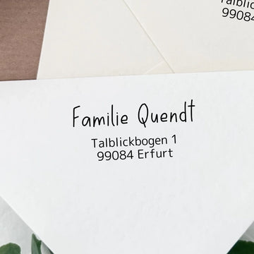 Adressstempel "Quendt" Stempel 60x30 mm Holzstempel 60x30 mm