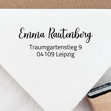Adressstempel "Rautenberg" Stempel 60x30 mm Holzstempel 60x30 mm