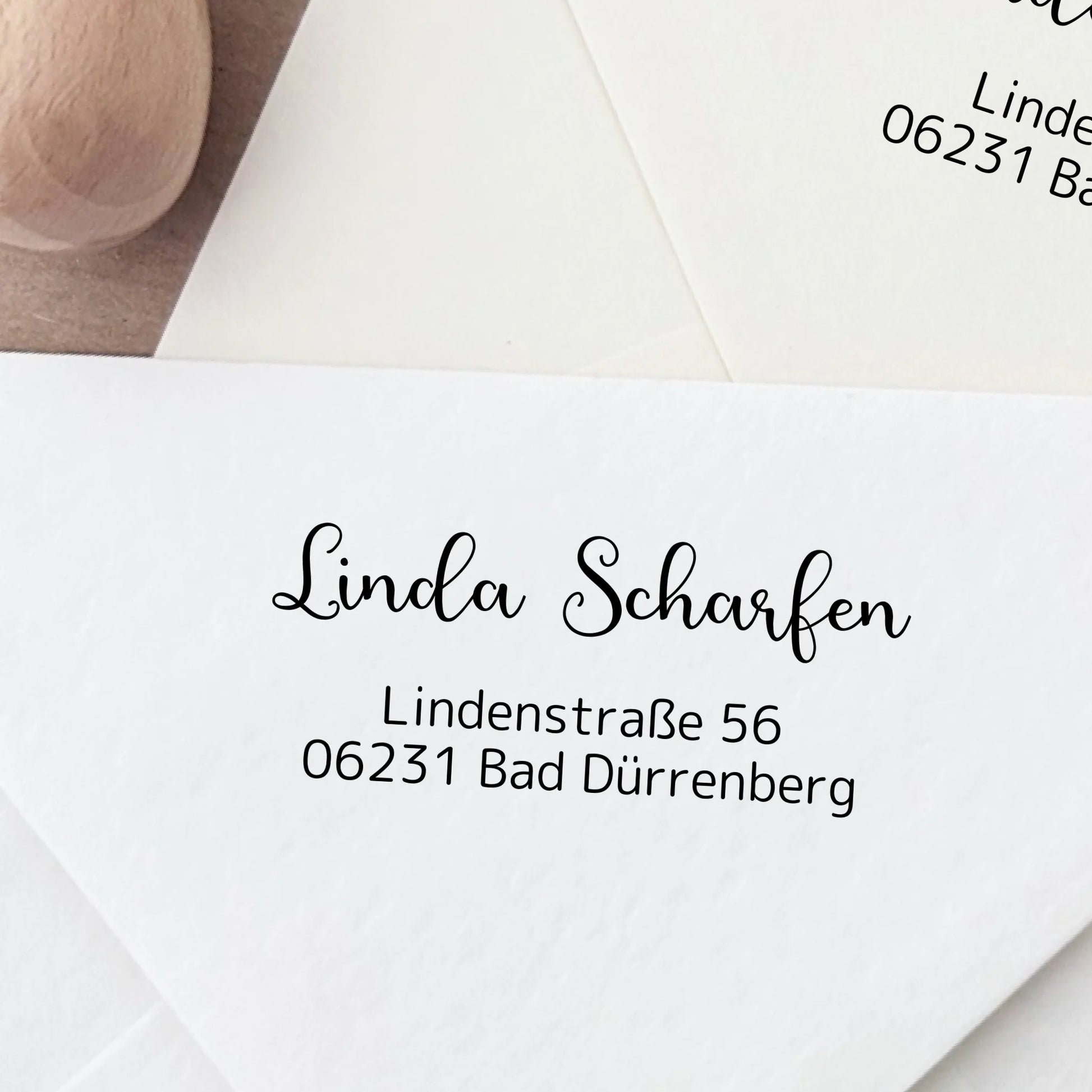Adressstempel "Scharfen" Stempel 60x30 mm Holzstempel 60x30 mm