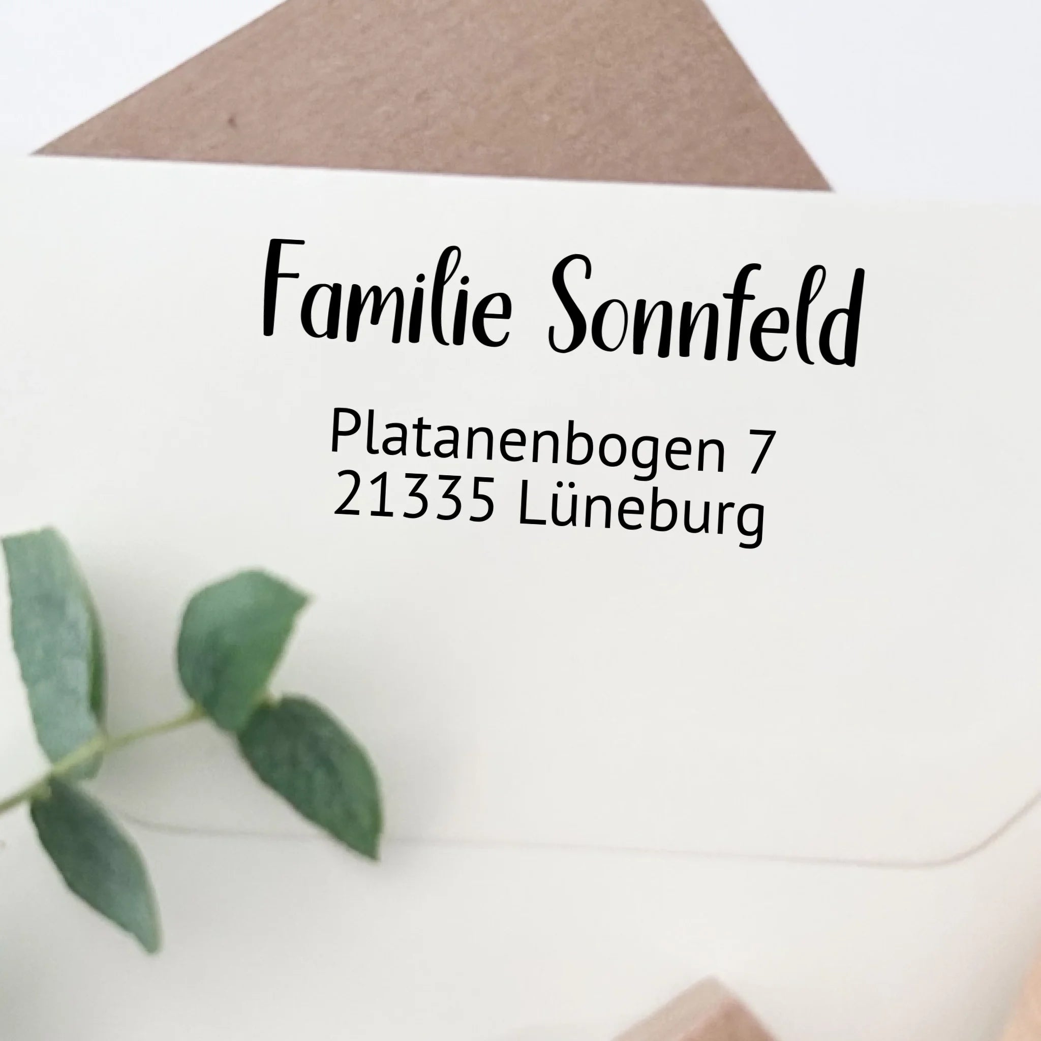 Adressstempel "Sonnfeld" Stempel 60x30 mm Holzstempel 60x30 mm