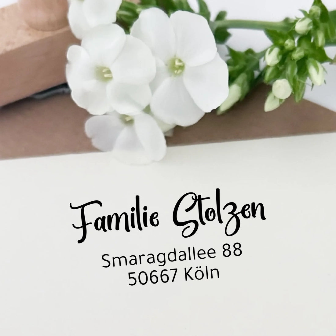 Adressstempel "Stolzen" Stempel 60x30 mm Holzstempel 60x30 mm