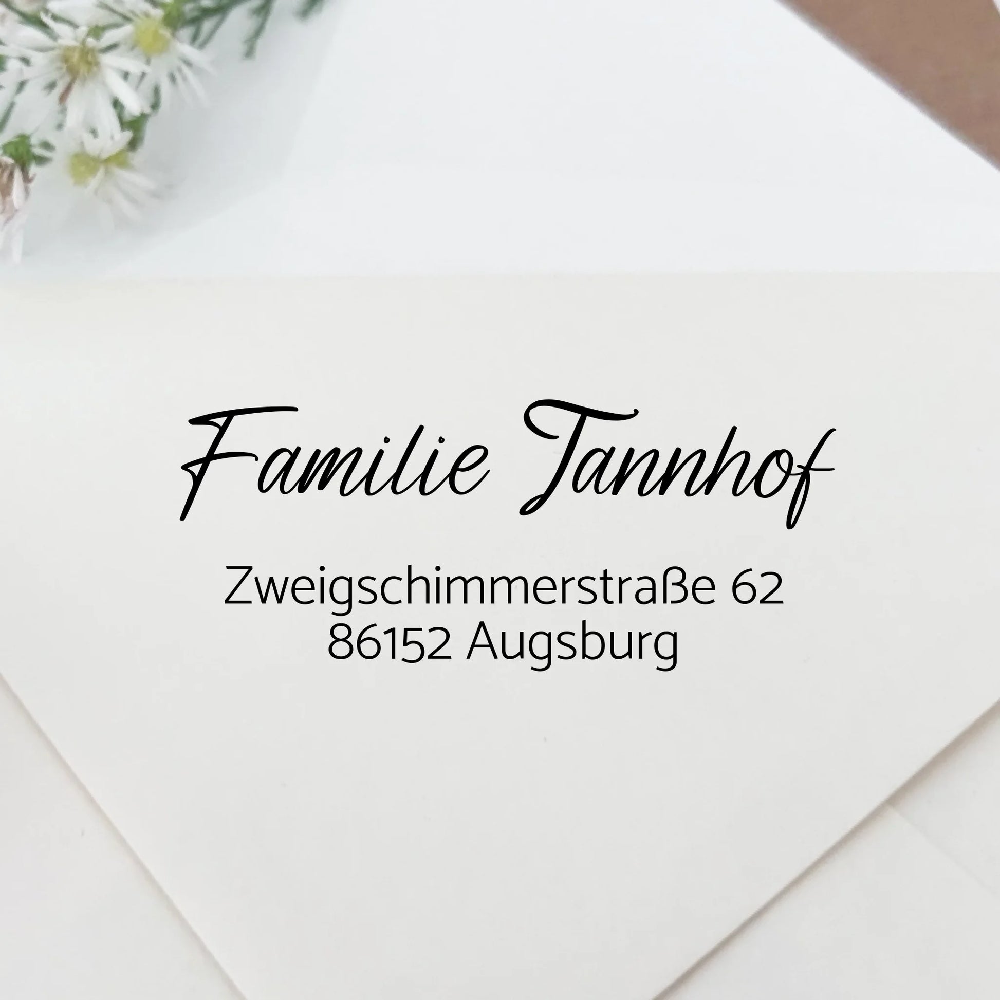 Adressstempel "Tannhof" Stempel 60x30 mm Holzstempel 60x30 mm