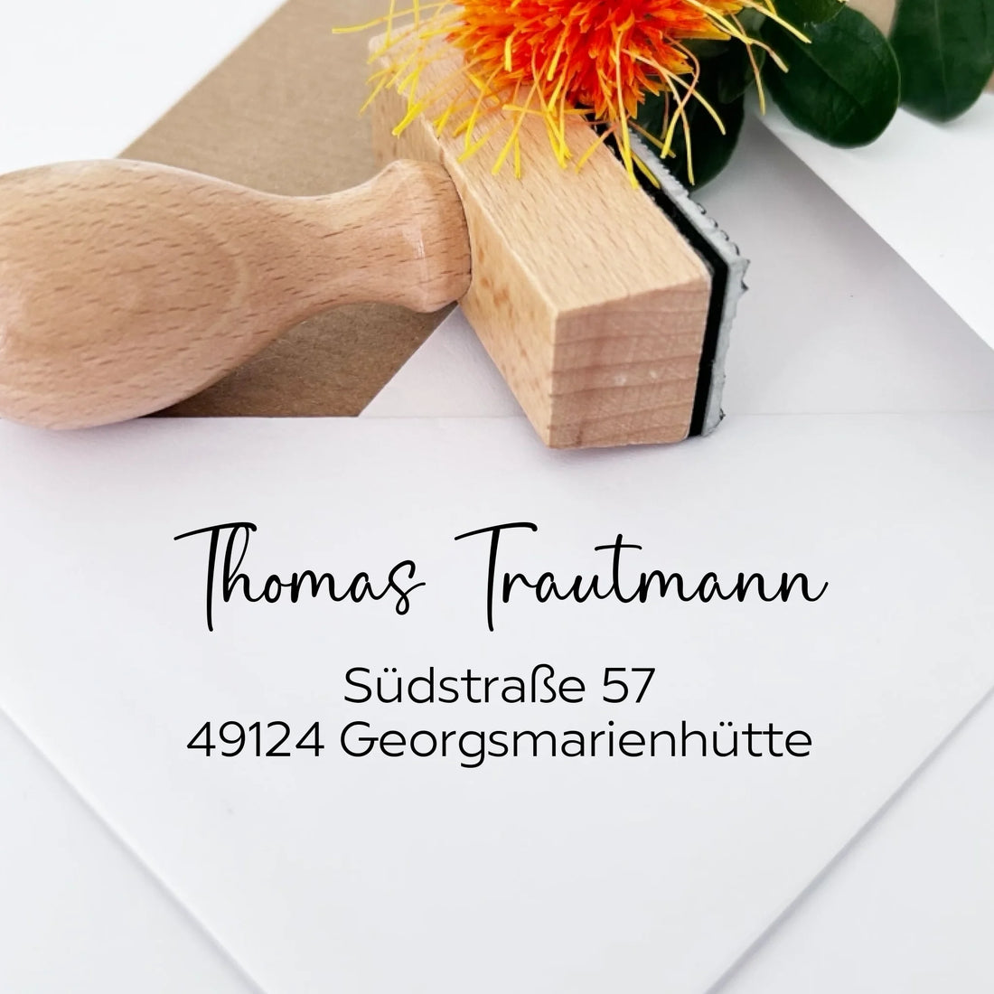 Adressstempel "Trautmann" Holzstempel 60x30 mm Stempel 60x30 mm
