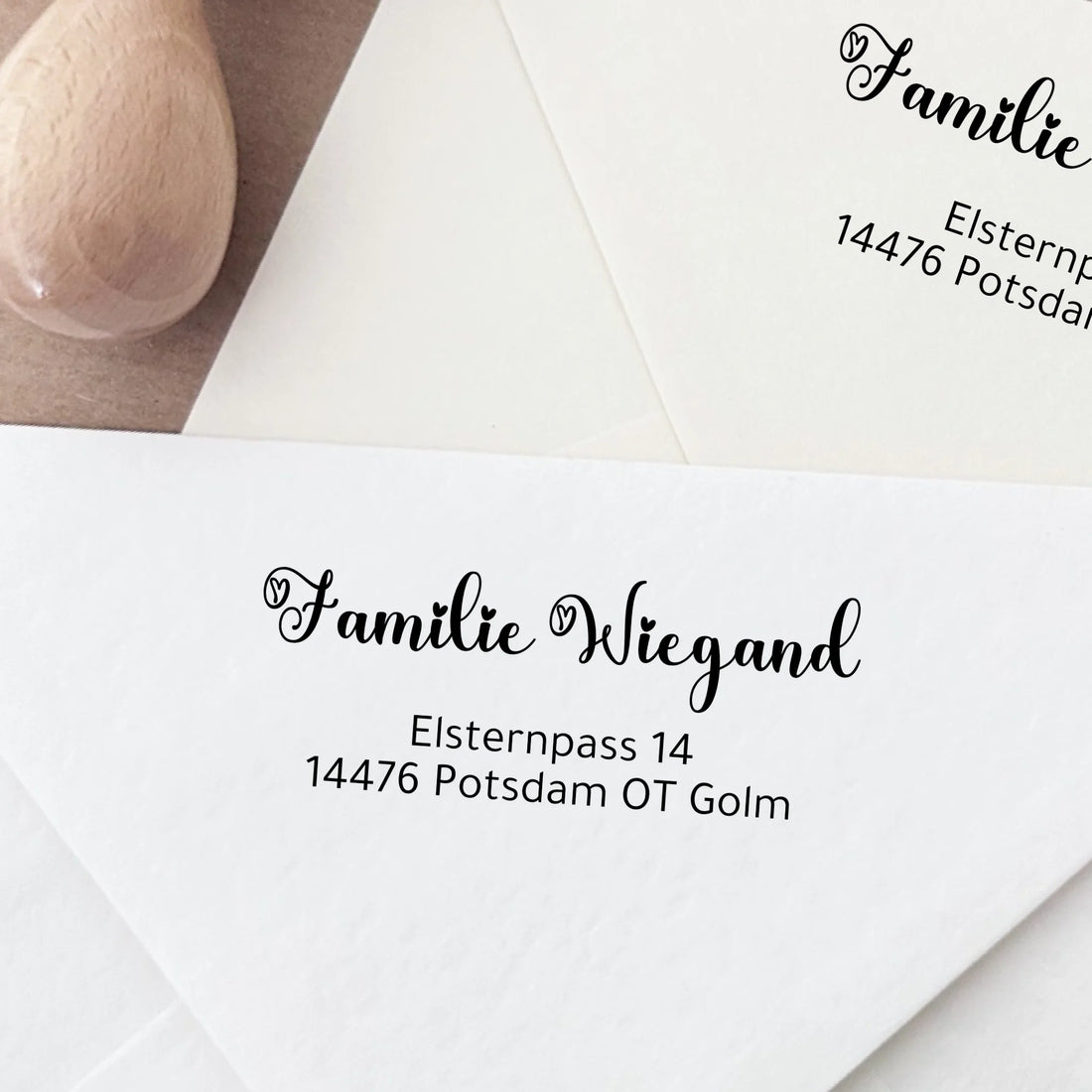Adressstempel "Wiegand" Stempel 60x30 mm Holzstempel 60x30 mm