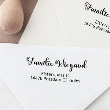 Adressstempel "Wiegand" Stempel 60x30 mm Holzstempel 60x30 mm